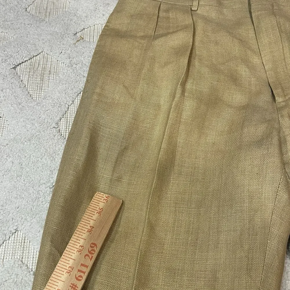 Polo Ralph Lauren 100% Flax Pleated Dress Pants ITALY 34x30 Andrew Style